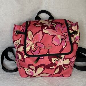 Kate Spade Nylon Vibrant Pink Floral Backpack EUC